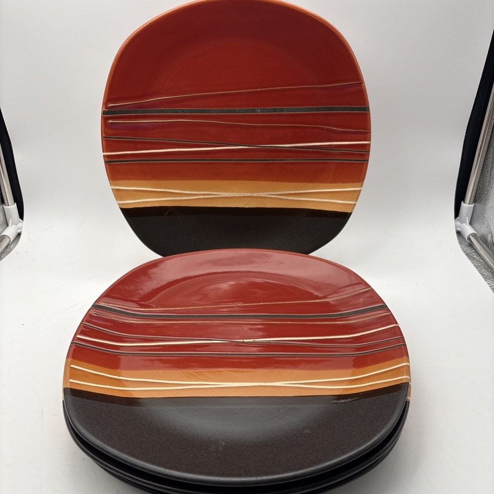 4 Home Trends Dinner Plates Bazaar Red 10.5"
